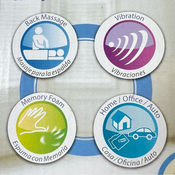 HealthTouch Red Memory Foam Massaging Lumbar Support Back Neck Massage - Picture 6 of 10